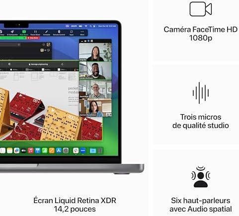 Apple 2023 MacBook Pro Ordinateur Portable avec M3, CPU 8 cœurs, GPU 10 cœurs : écran Liquid Retina XDR 14,2 Pouces, 8 Go de mémoire unifiée, 512 Go de Stockage SSD; Gris sidéral – Image 4