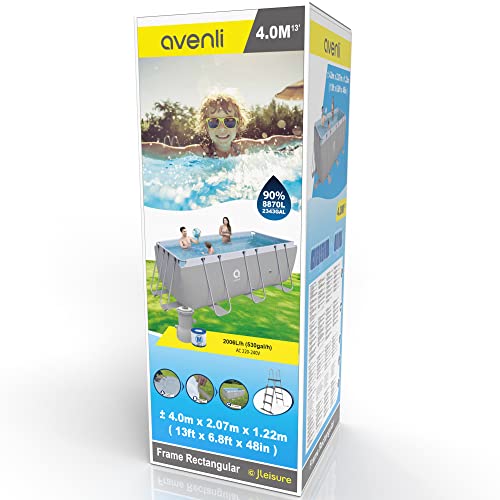 AVENLI Piscine rectangulaire avec Structure, 2343 liters, Gris, 400 x 207 x 122 cm – Image 3