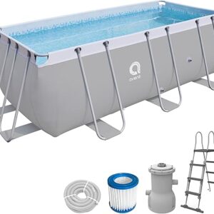 AVENLI Piscine rectangulaire avec Structure, 2343 liters, Gris, 400 x 207 x 122 cm