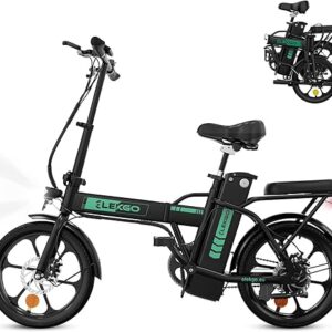ELEKGO Vélo électrique 16 Pouces Vélo Pliant 36V 8,4Ah Batterie Vélo de Banlieue, Moteur 250 W Vélo de Ville, jusqu’à 35-70 km Vélo électrique pour Adultes