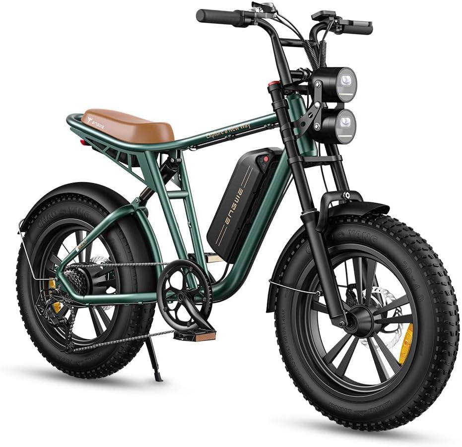ENGWE M20 Vélo électrique pour Homme avec pneus Fat Tire 20″ x 4,0″ 48 V 13 Ah Longue portée 50 km à 100 km 7 Vitesses (Vert)