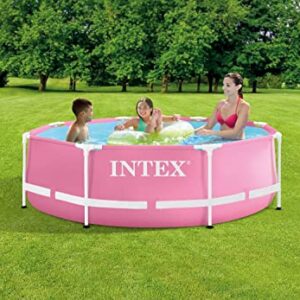 Intex – 28292NP – Kit Piscine Tubulaire Ronde Metal Frame Pink/Rose(Ø) 2,44 x 0,76m