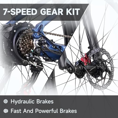 Lohang Vélo électrique Adulte, Moteur Haute fréquence sans balais, Batterie Amovible 48 V 18 Ah, portée maximale 45-90 km, pneus Tout Terrain 26 Pouces, vélo de Montagne Unisexe – Image 4