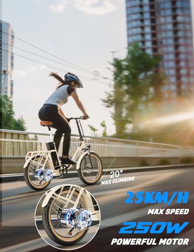 OneSportWay Vélo Électrique Pliable de 20 Pouces, Ebike avec Moteur 250W et Batterie Amovible 48V 17Ah, Écran LCD et Connexion Bluetooth, 3 Modes de Conduite, Velo Electrique – Image 2