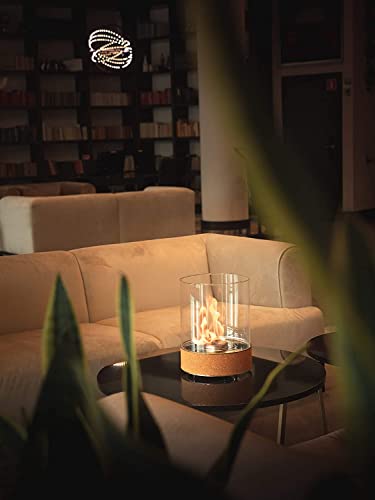 Planika Dancing Flames Cheminée Bioéthanol de Table – Intérieur et Extérieur – Accessoire Cheminée – Lanterne de Jardin – Design Spectaculaire – Chêne – 25,1 x 35,3 cm – Image 4