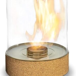 Planika Dancing Flames Cheminée Bioéthanol de Table – Intérieur et Extérieur – Accessoire Cheminée – Lanterne de Jardin – Design Spectaculaire – Chêne – 25,1 x 35,3 cm