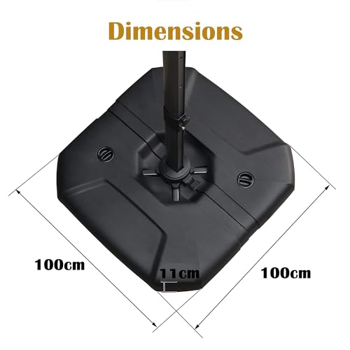 PURPLE LEAF Parasol Déporté 3 × 3 m avec Pieds de Parasol, Parasol De Jardin Extérieur Inclinable Toile Protection UV pour Balcon Patio Terrasse, Gris – Image 4